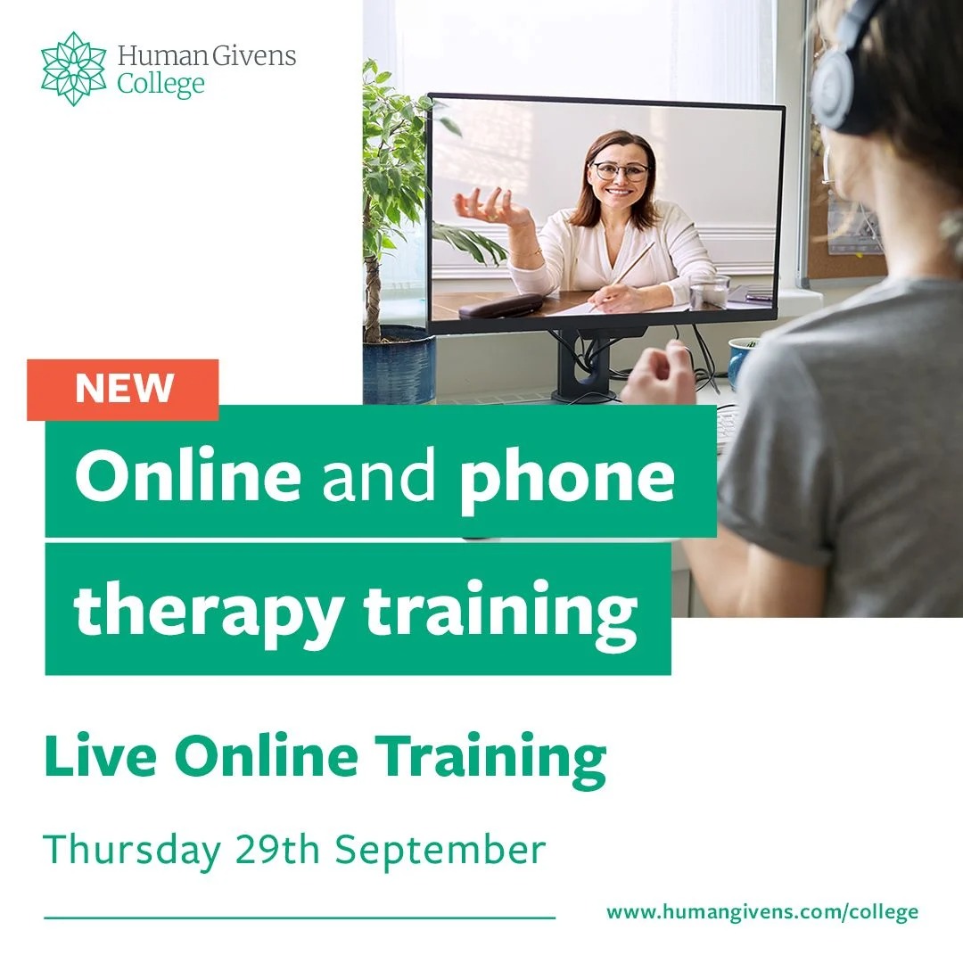 Image of NEW Online and phone therapy training from the Human Givens College