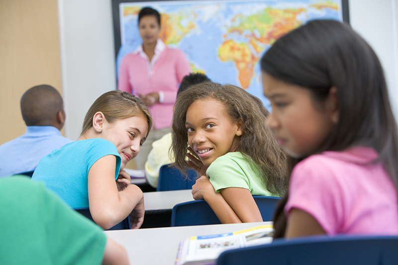 Girl pupil being bullied at school